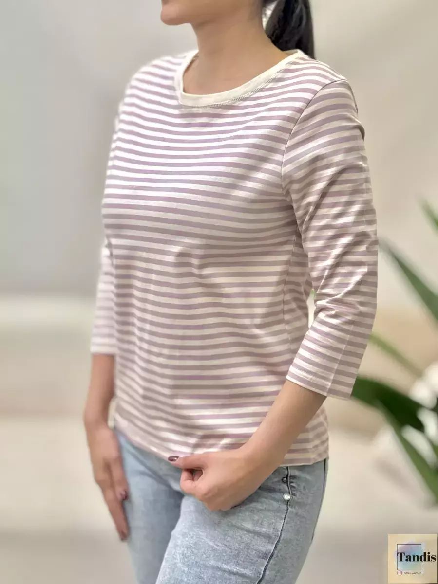 تیشرت آستین سه ربع راه راه powerful