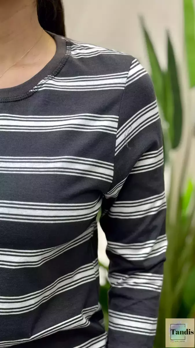 تیشرت آستین سه ربع راه راه powerful