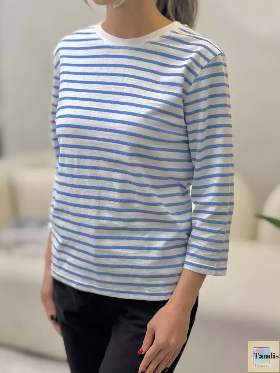 تیشرت آستین سه ربع راه راه powerful