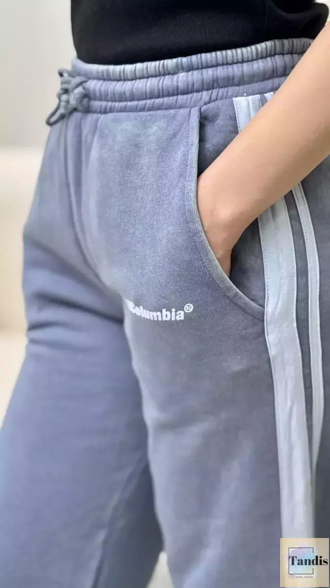 شلوار جاگر آبی خط دار