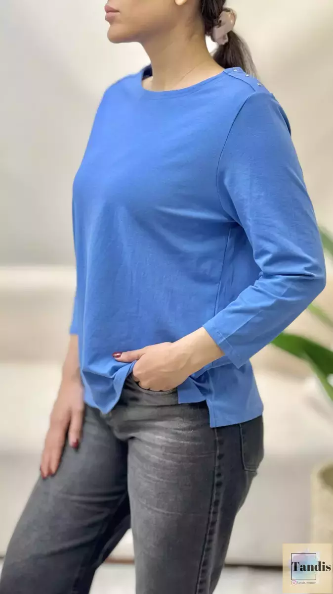 بلوز سرشانه دکمه woman