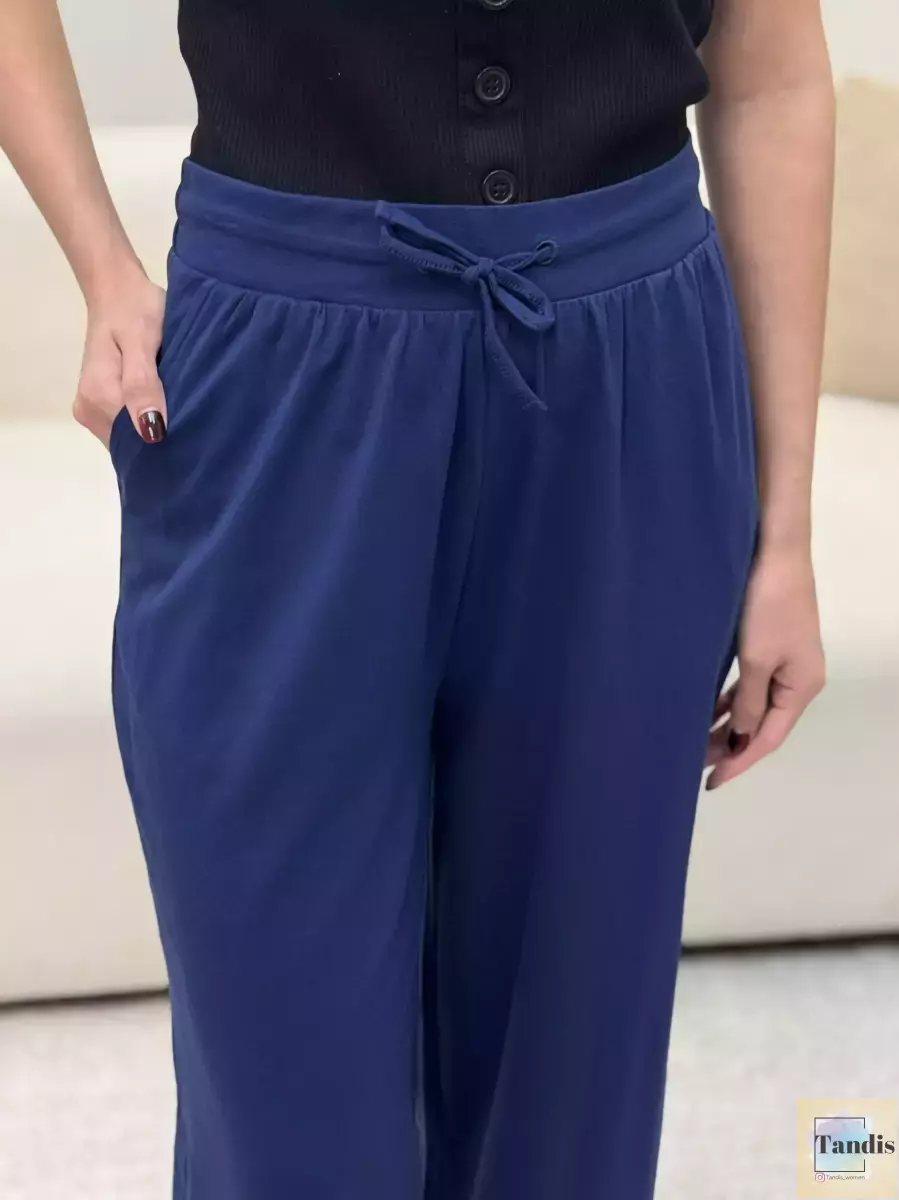 شلوار جلو بند دار مشکی و سرمه ای