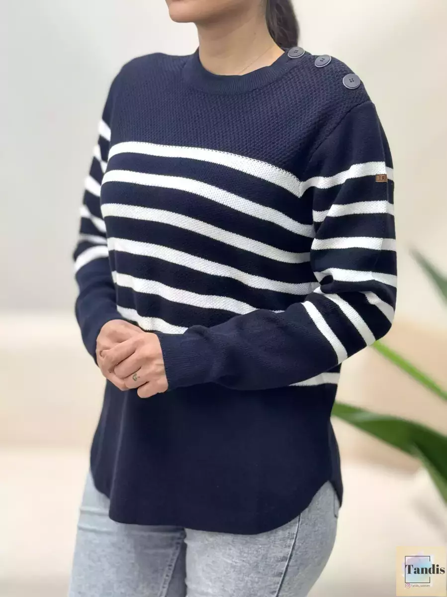 بافت راه راه و ساده سرشانه دکمه