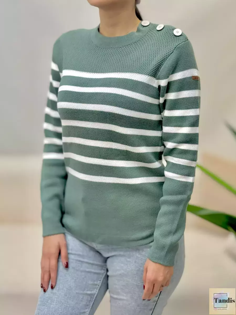 بافت راه راه و ساده سرشانه دکمه