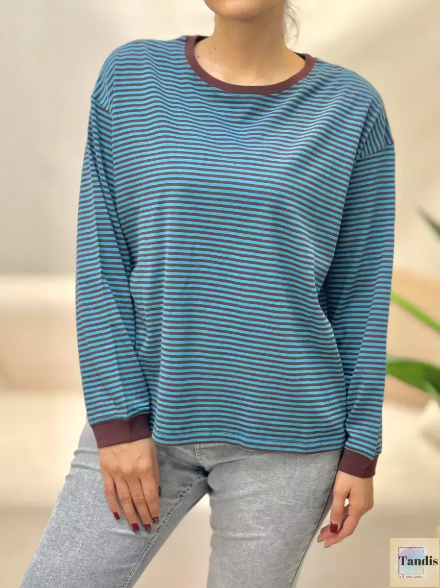 تیشرت راه راه آبیamerican