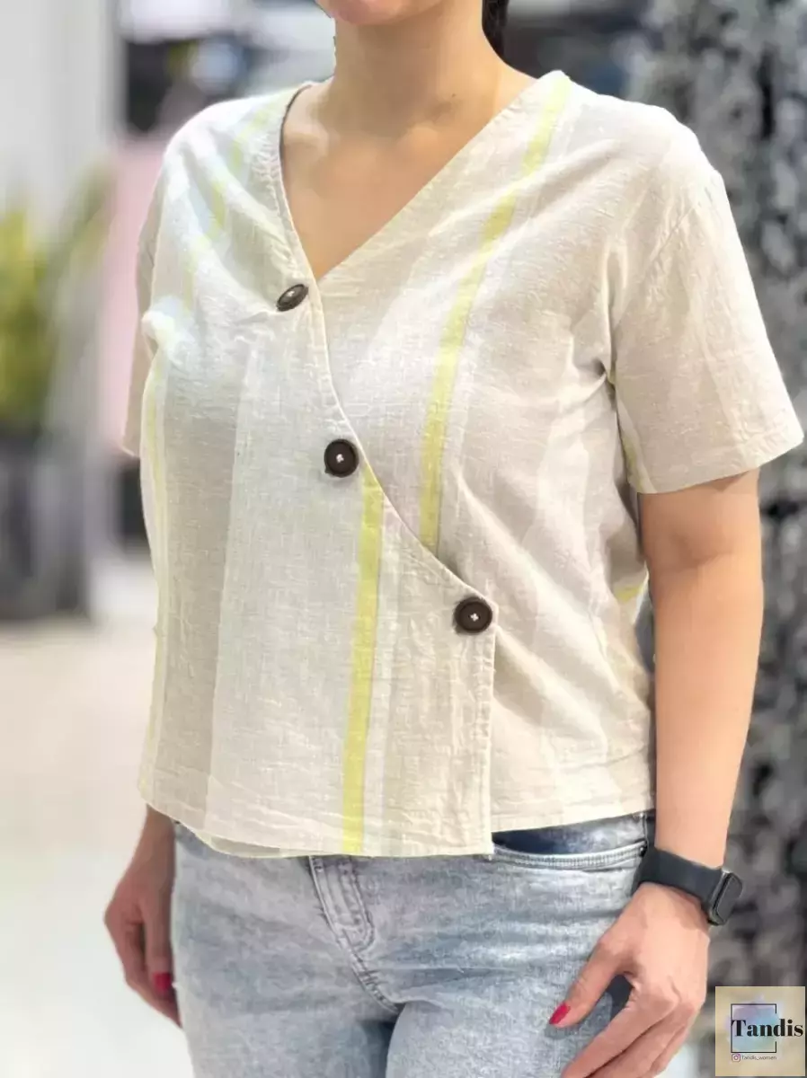 شومیز لینن3دکمه(2طرح)