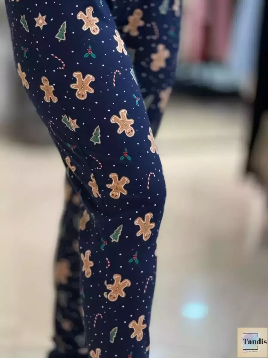 شلوار راحتی سرمه ای(طرح آدمک بیسکوییتی)