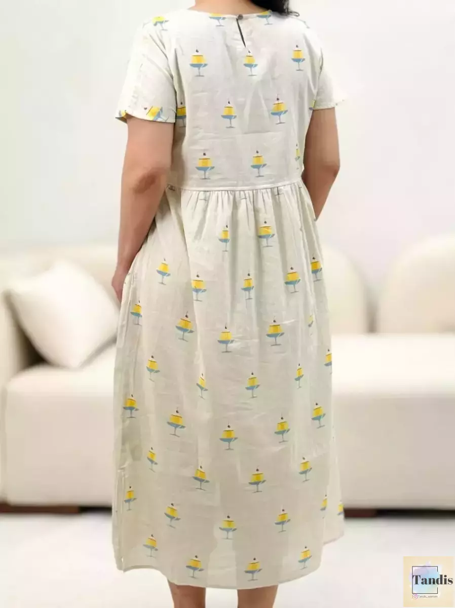 پیراهن نخی طرحدار