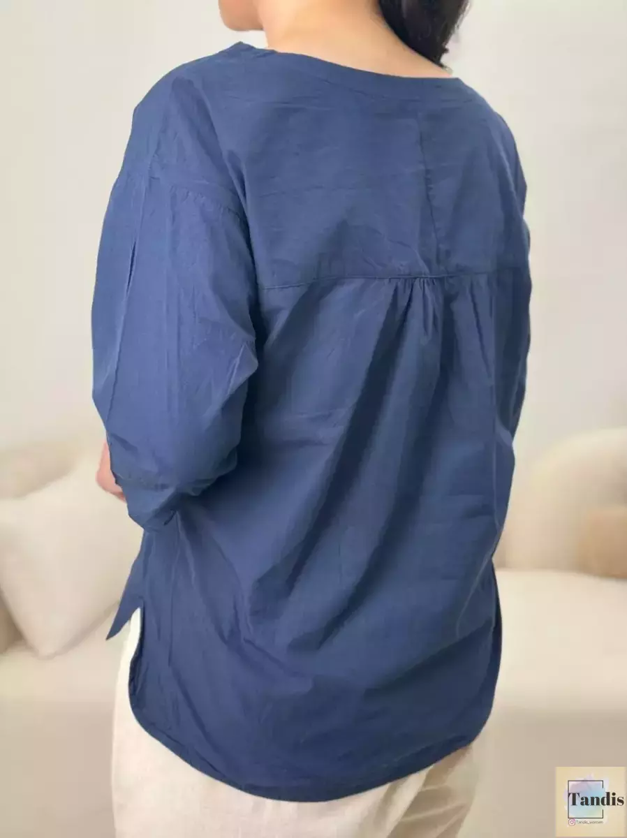 شومیز ساده(سرمه ای/سفید)