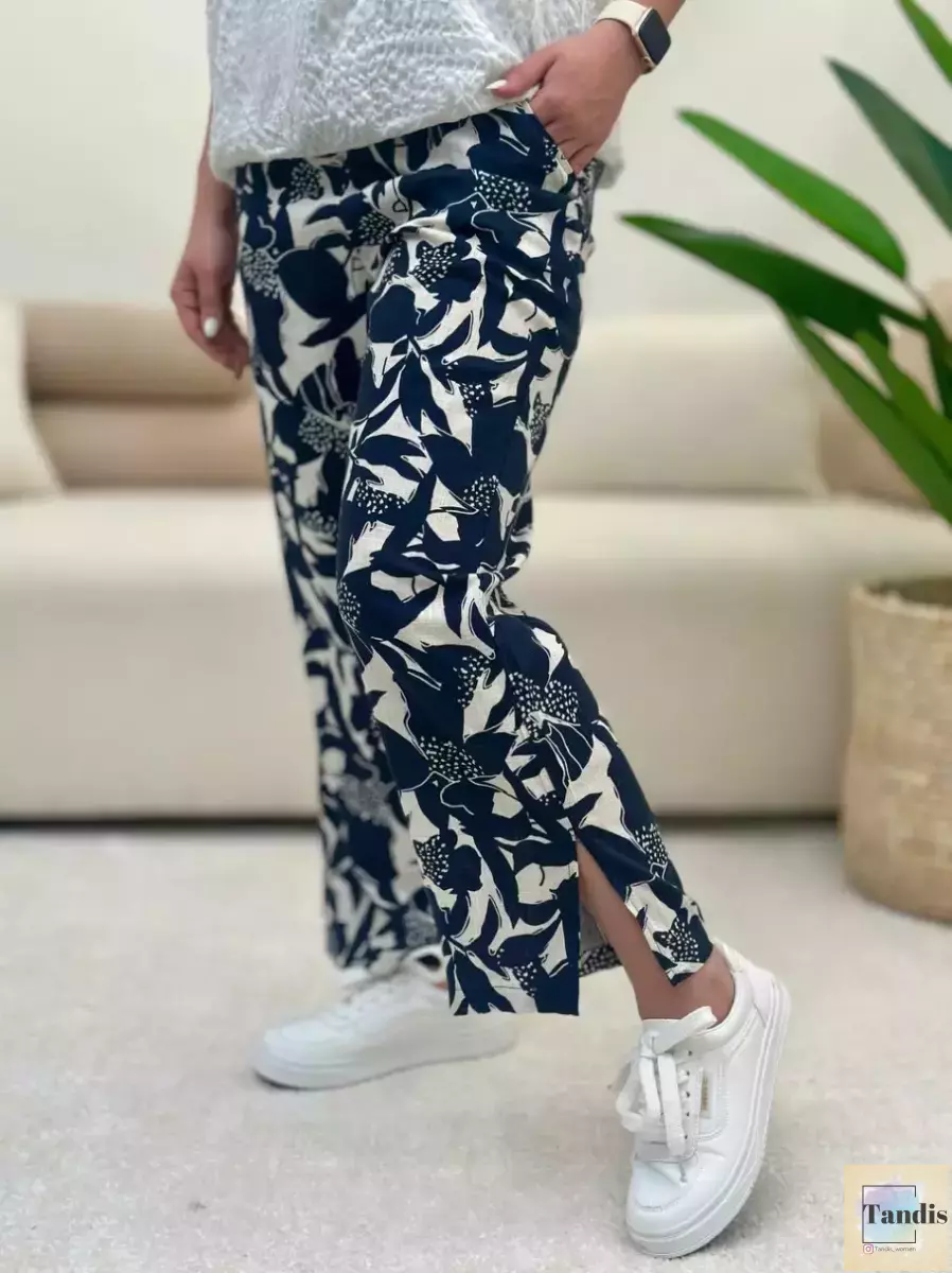 شلوار برشکا طرحدار سرمه ای