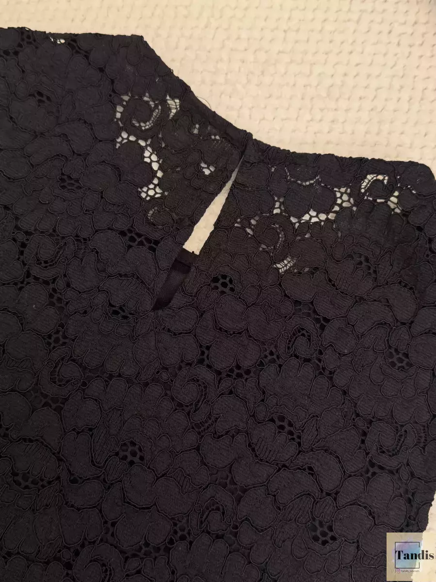 تاپ مشکی تمام گیپور