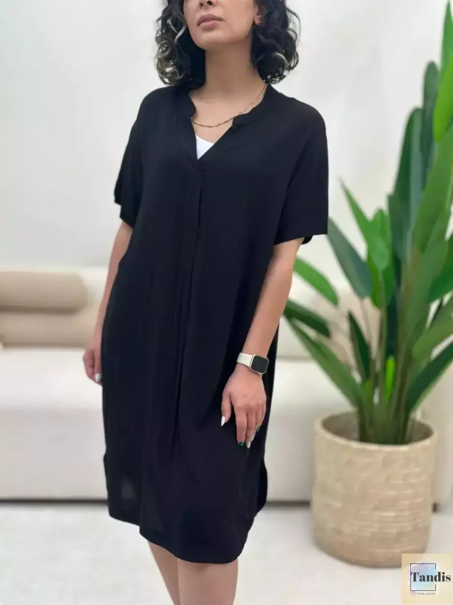 پیراهن آستین کوتاه طرح دار و ساده