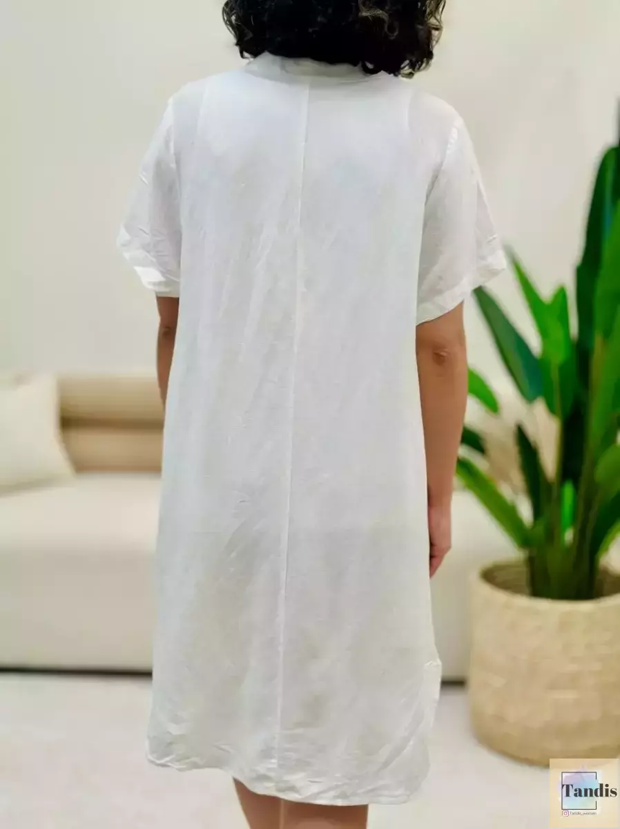 پیراهن آستین کوتاه طرح دار و ساده
