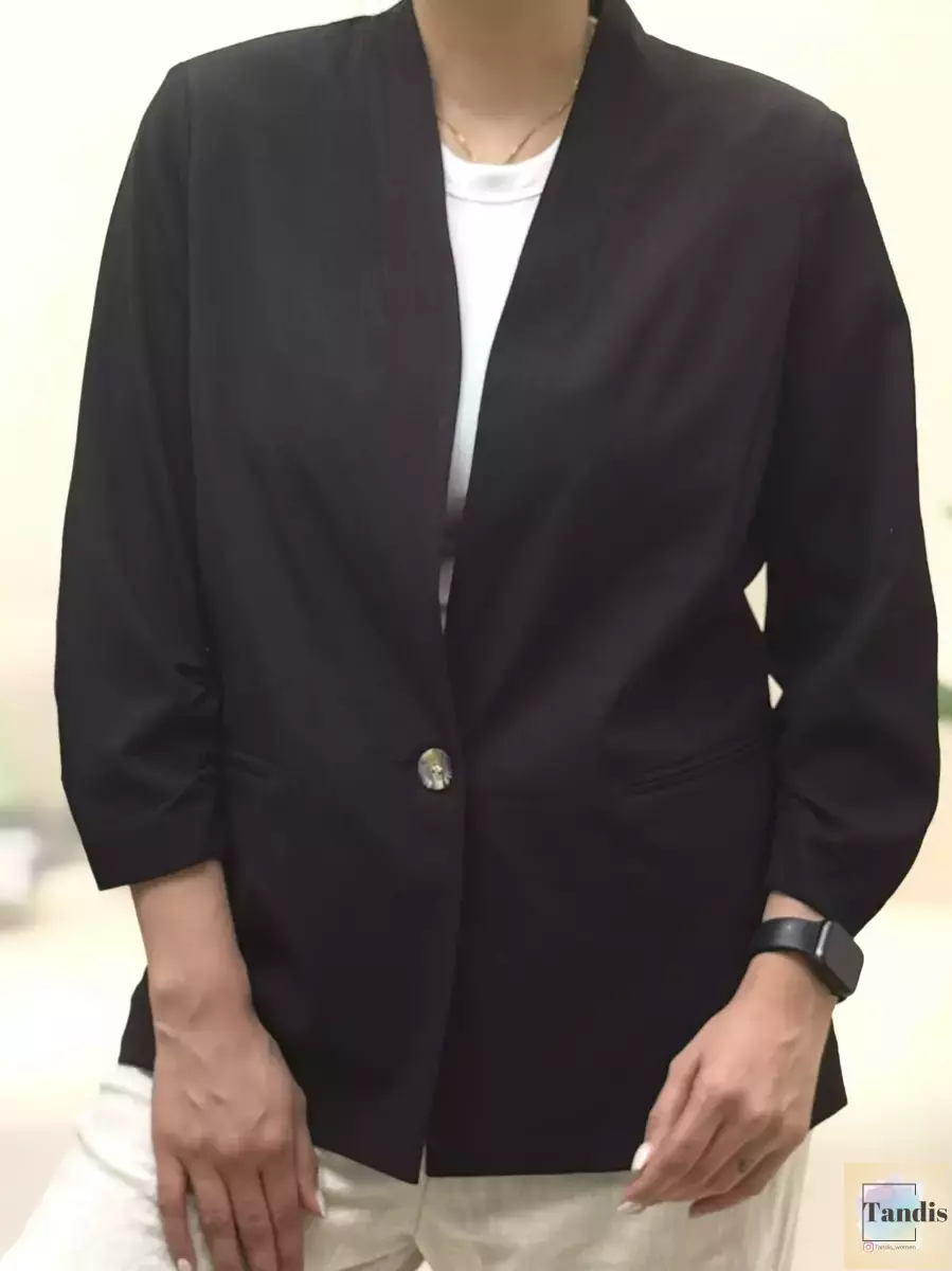 کت لینن مشکی و کالباسی