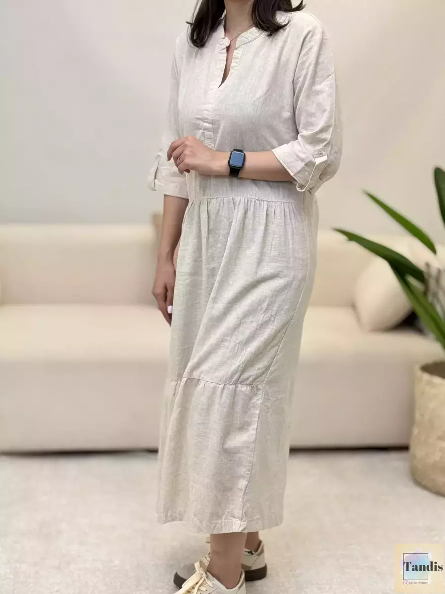 پیراهن لینن ساده و طرحدار دفکتو