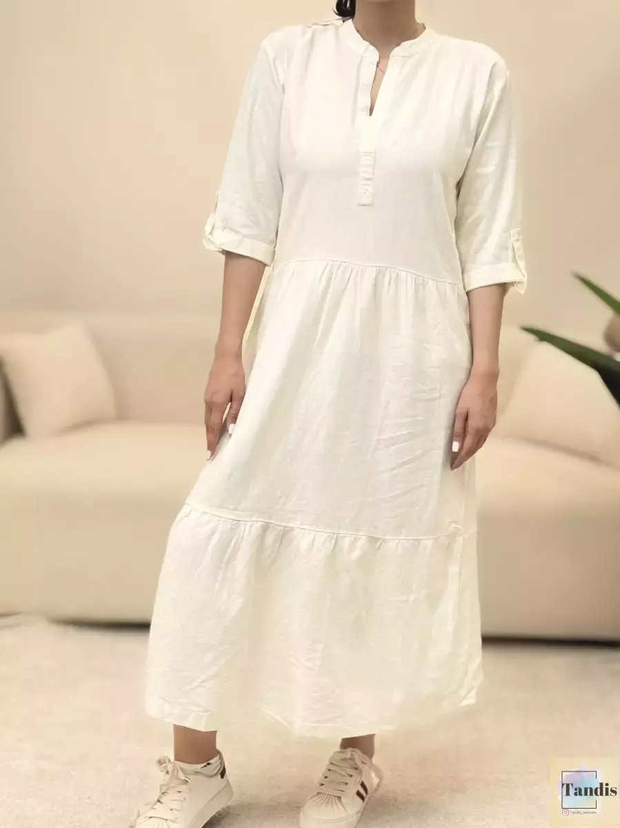 پیراهن لینن ساده و طرحدار دفکتو