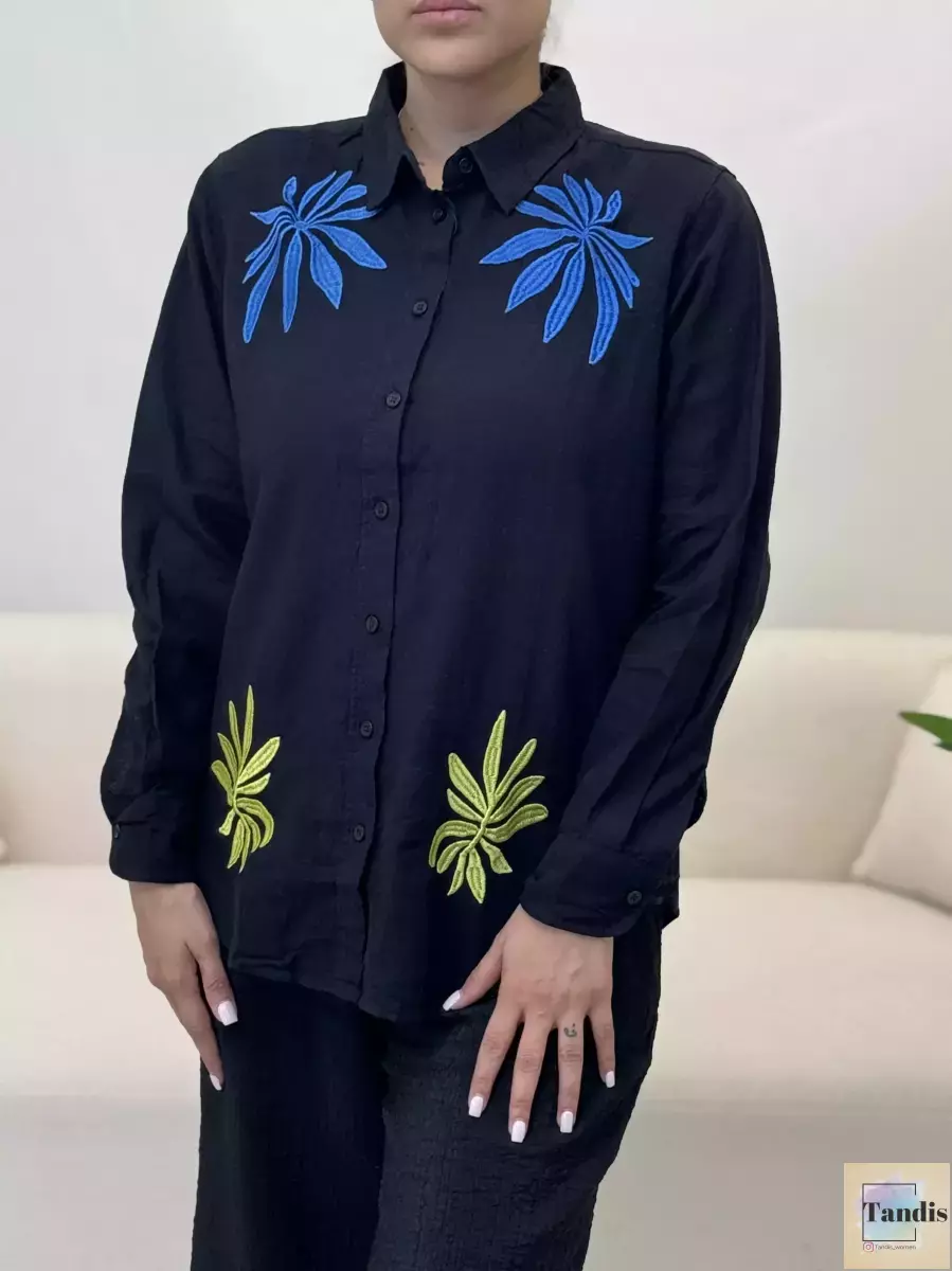 شومیز لینن گلدوزی شده (چندرنگ)