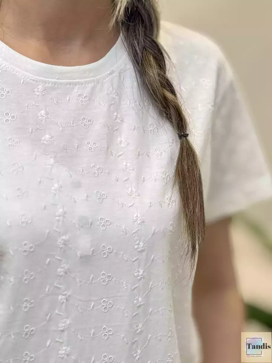 تیشرت گلدوزی سفید(جدید)