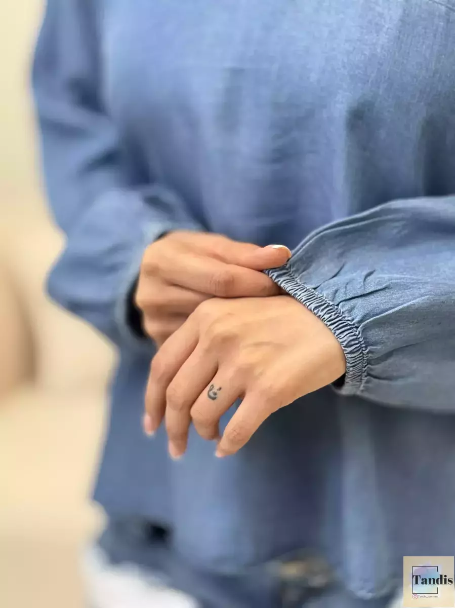 شومیز جین قواره دار آستین بلند