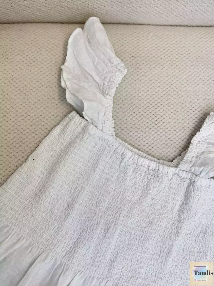 تاپ لینن کش دوزی (سفید/مشکی)