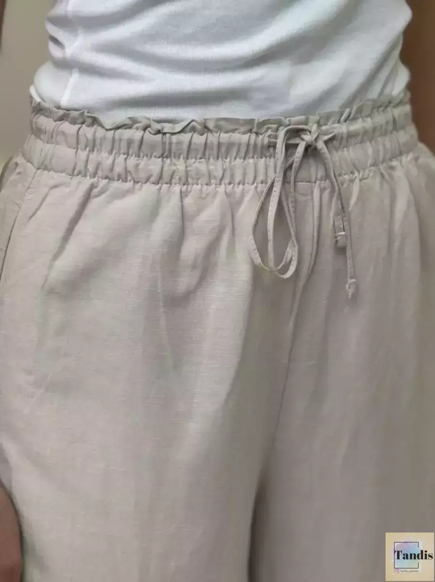 شلوار لینن کرم h&m