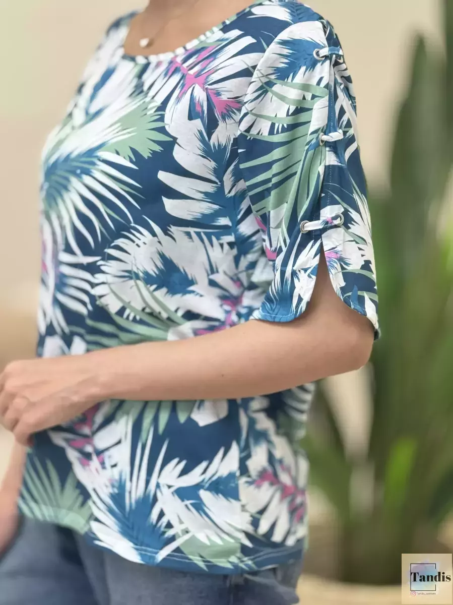 تیشرت طرح برگ هاوایی جدید