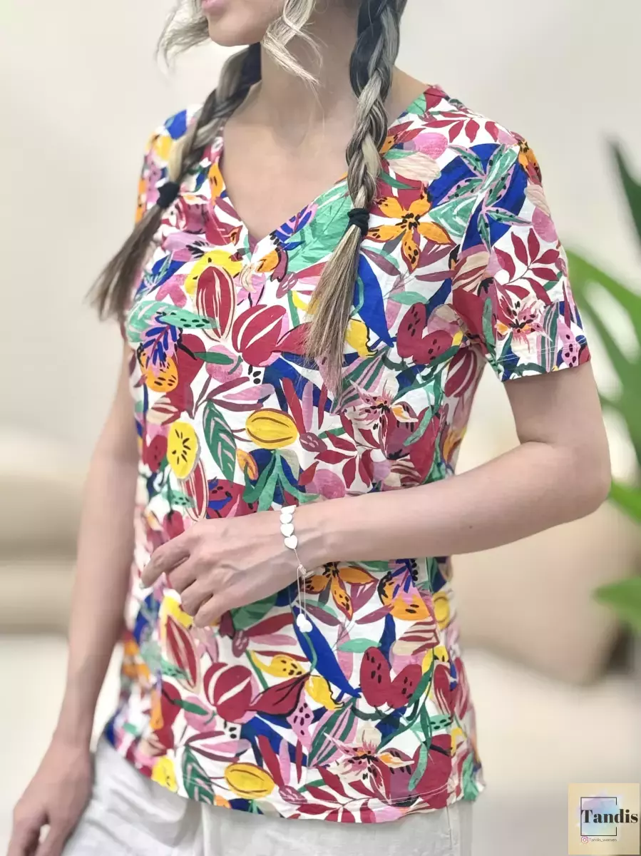 تیشرت یقه هفت  رنگی رنگی