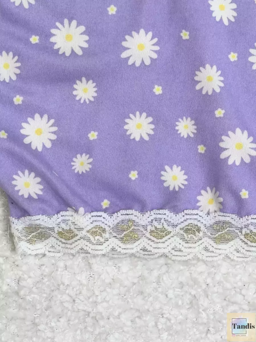 ست یاسی طرح  گل بابونه