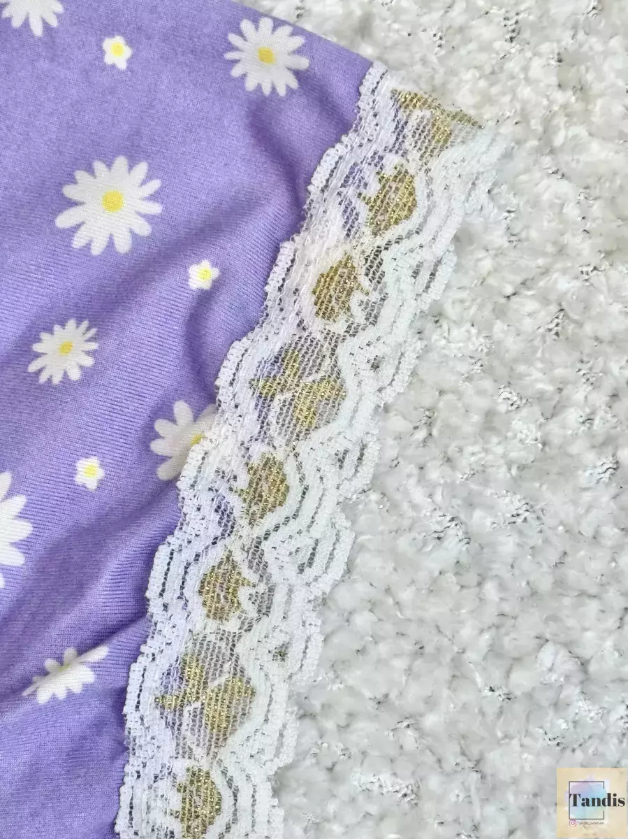 ست یاسی طرح  گل بابونه