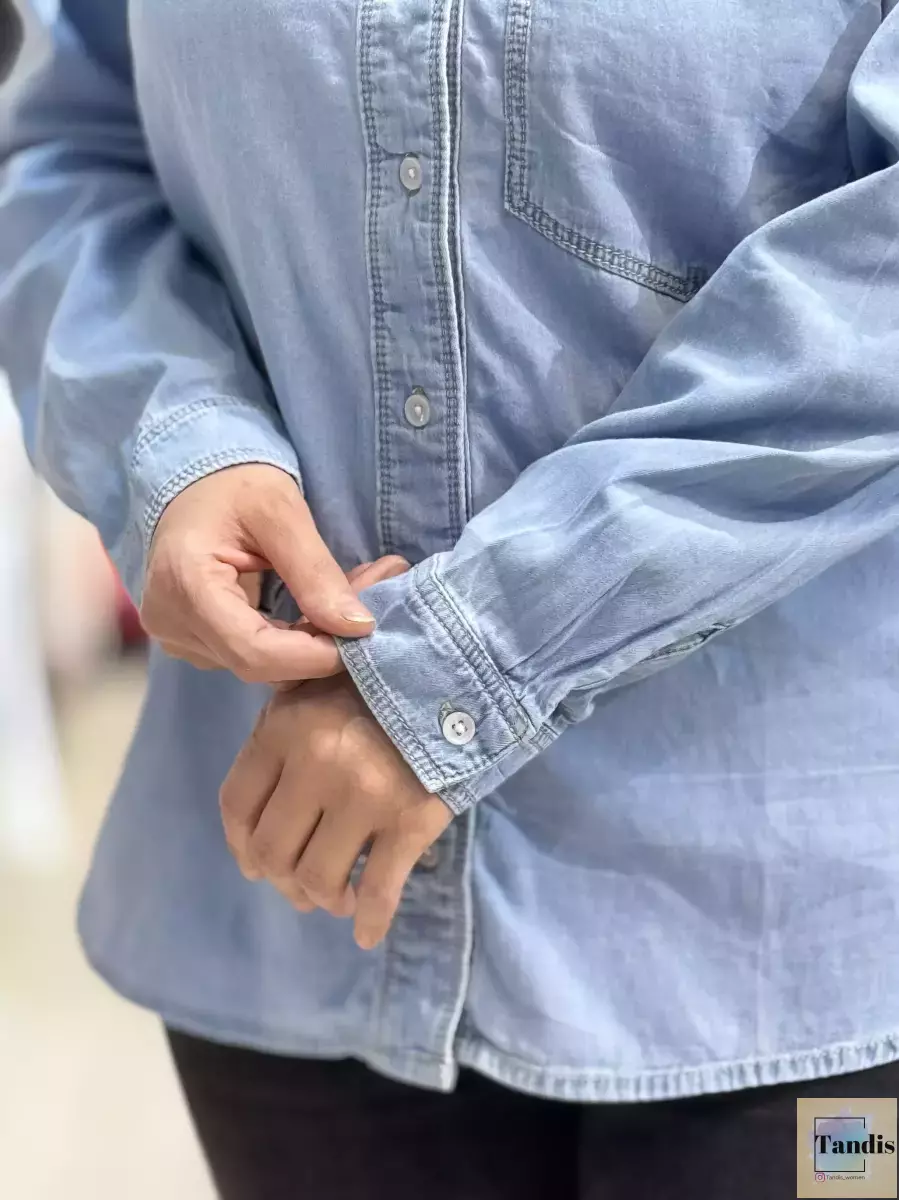 شومیز جین آبی روشن