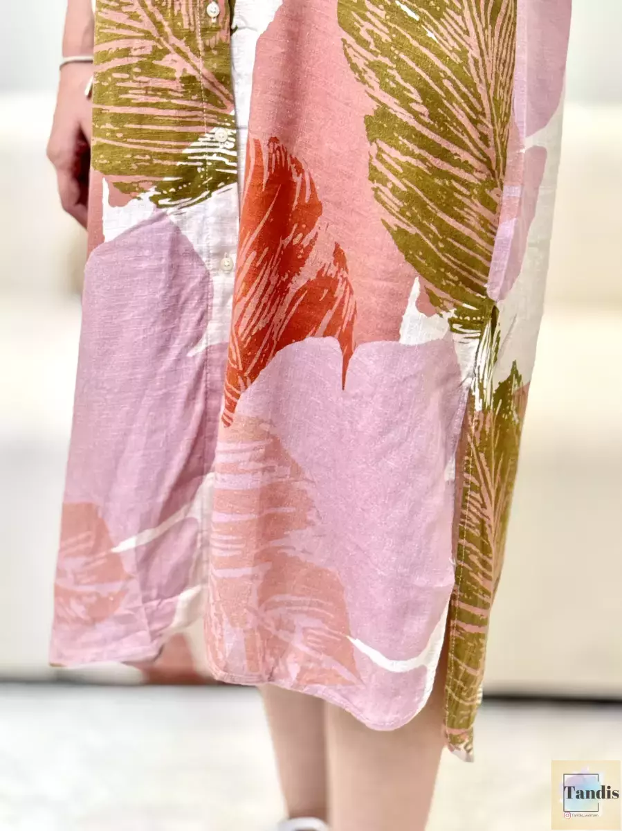 مانتو لینن طرح دار