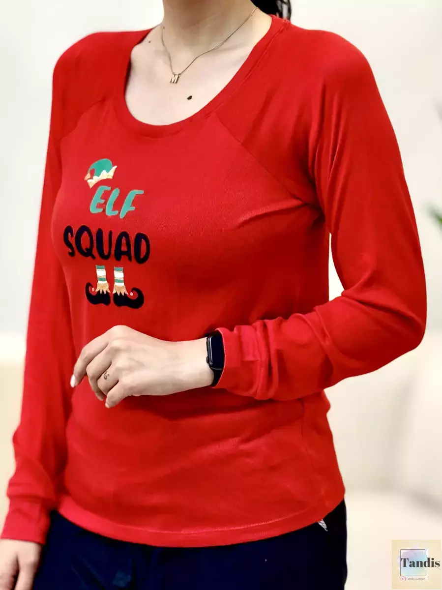 تیشرت آستین بلند قرمز