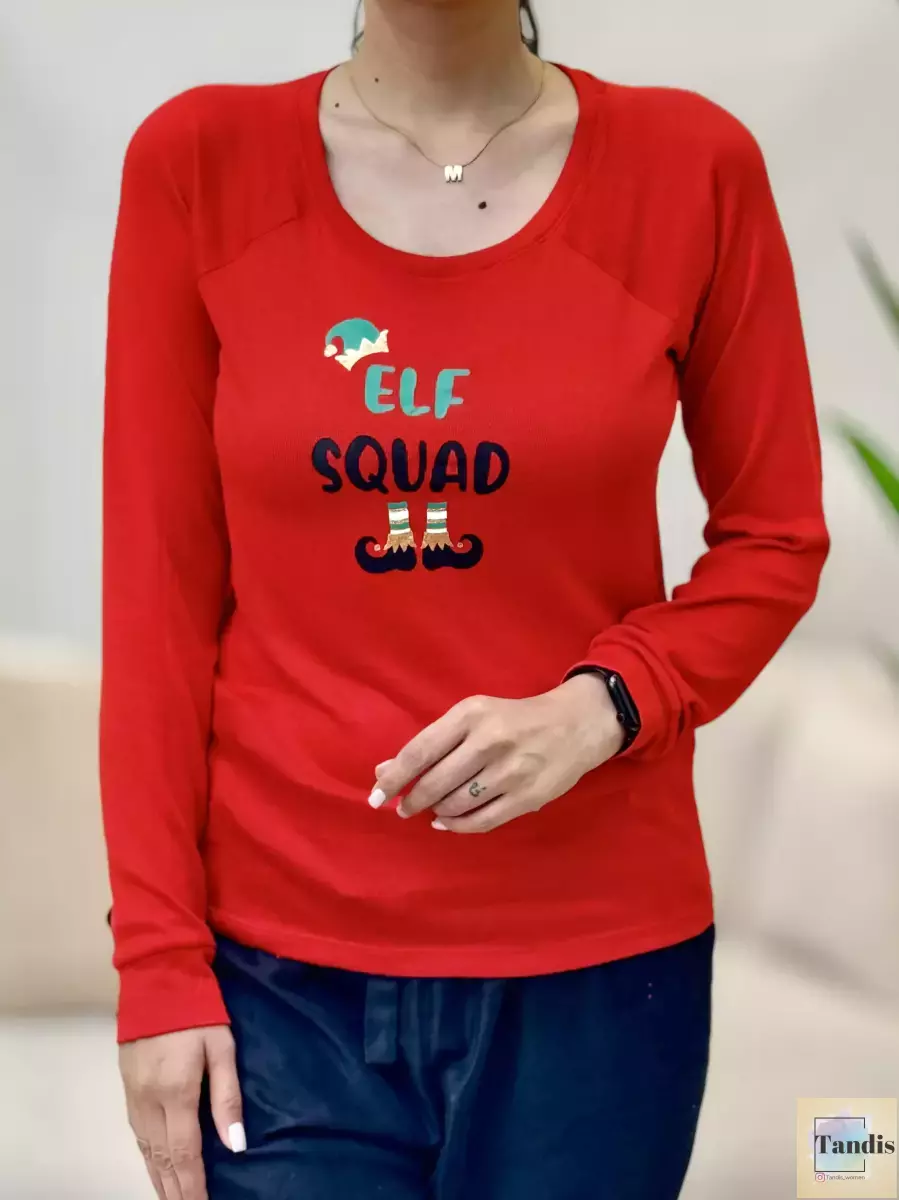 تیشرت آستین بلند قرمز