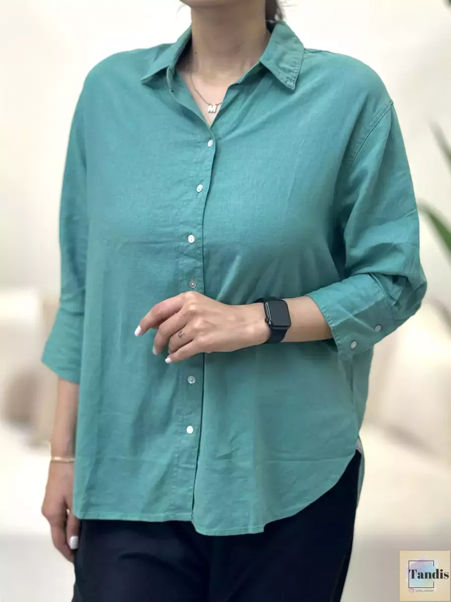 شومیز سفید و سبز