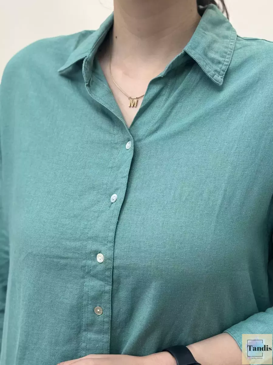 شومیز سفید و سبز