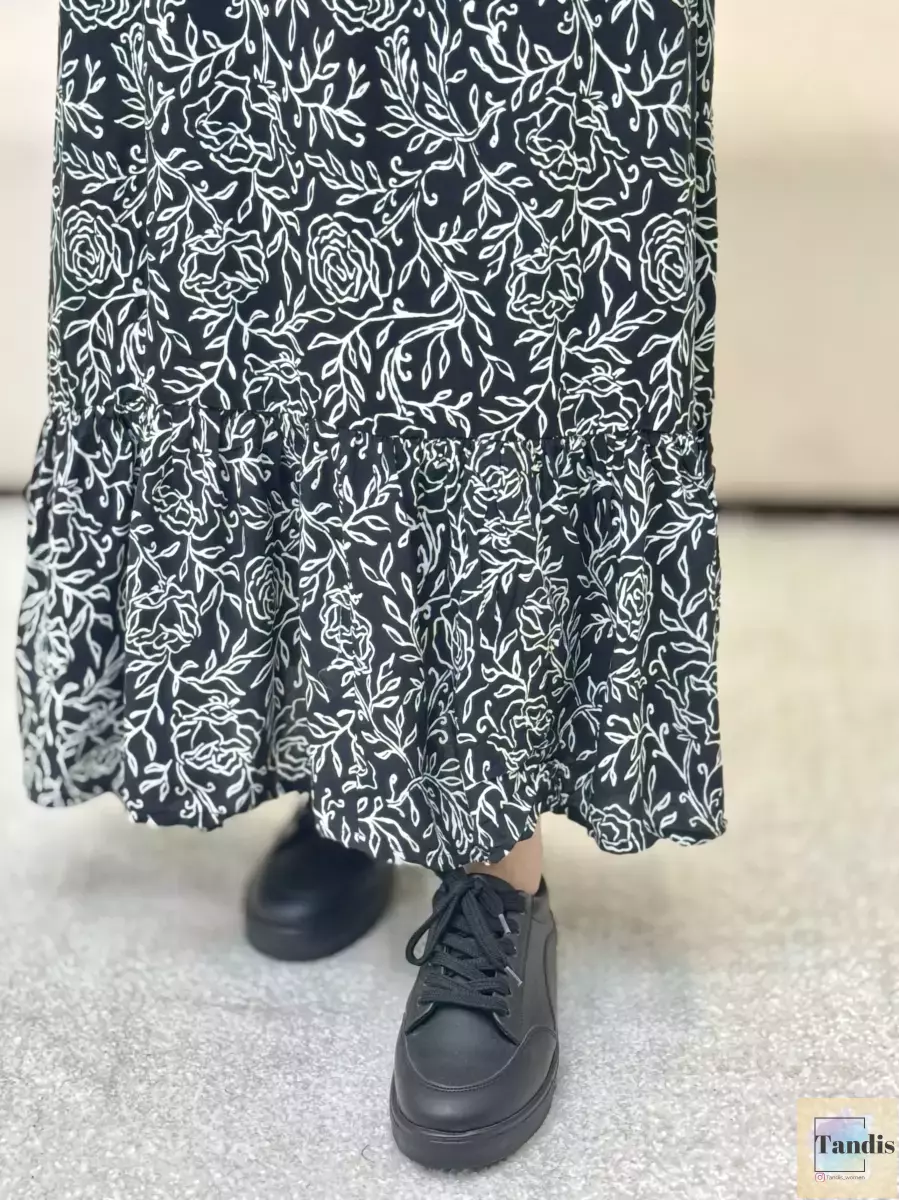 پیراهن مشکی طرح گل