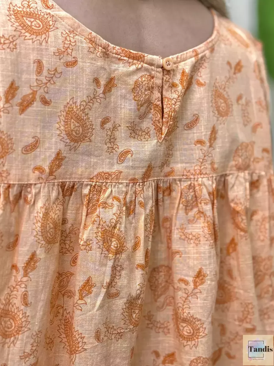 تاپ لینن بته جقه نارنجی