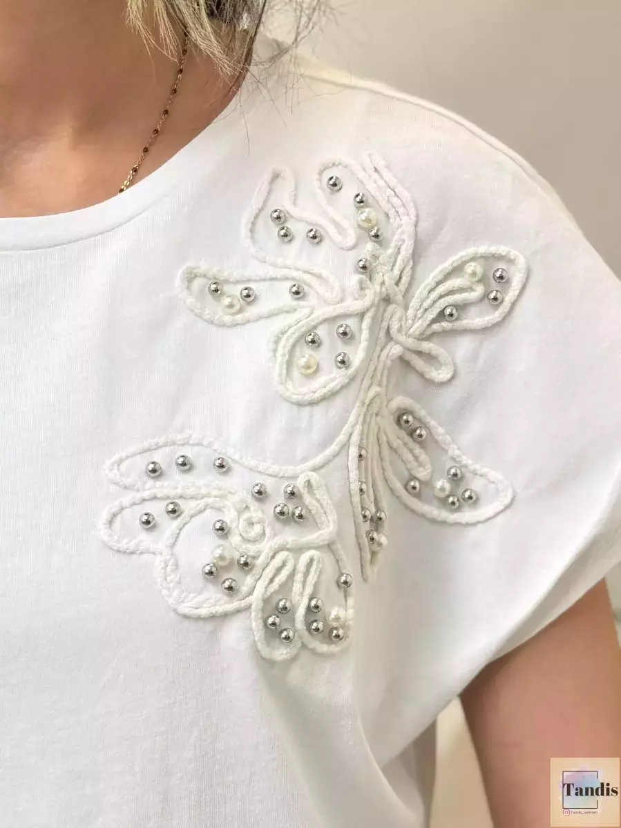 تیشرت سفید کارشده lc