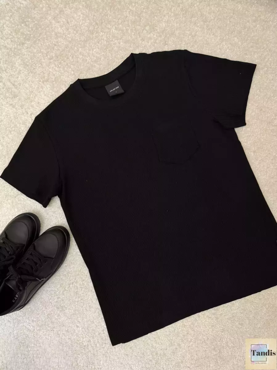 تیشرت ساده تک جیب مردانه(سفید/مشکی)