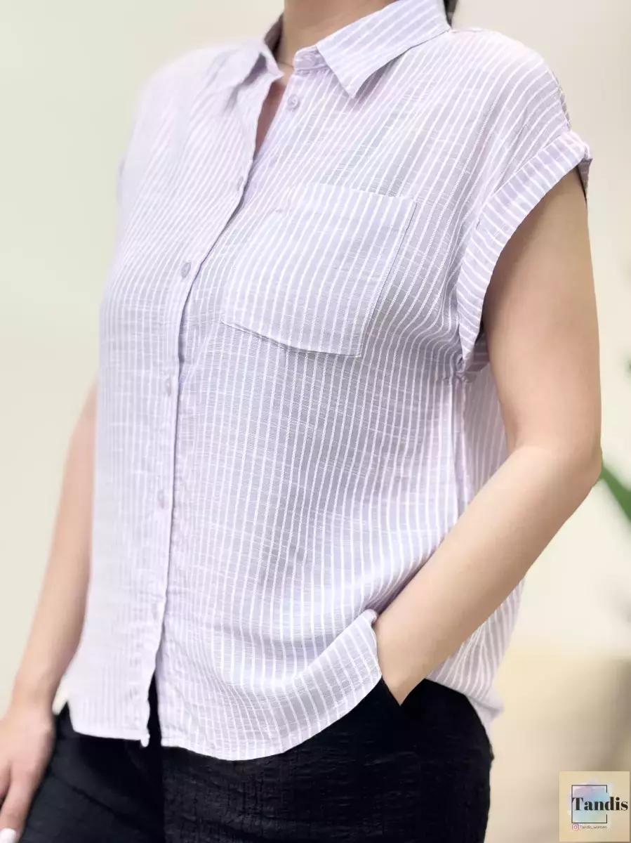 شومیز آستین کوتاه راه راه