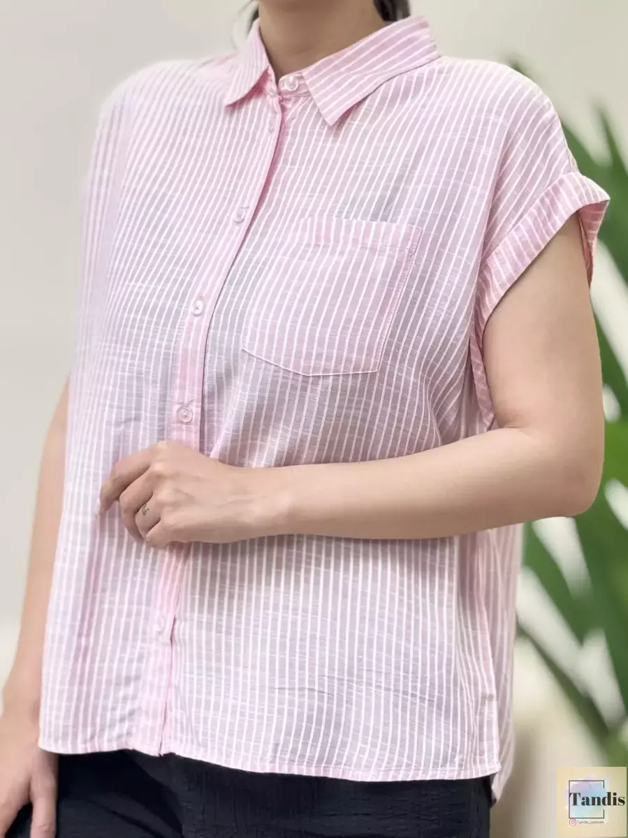 شومیز آستین کوتاه راه راه