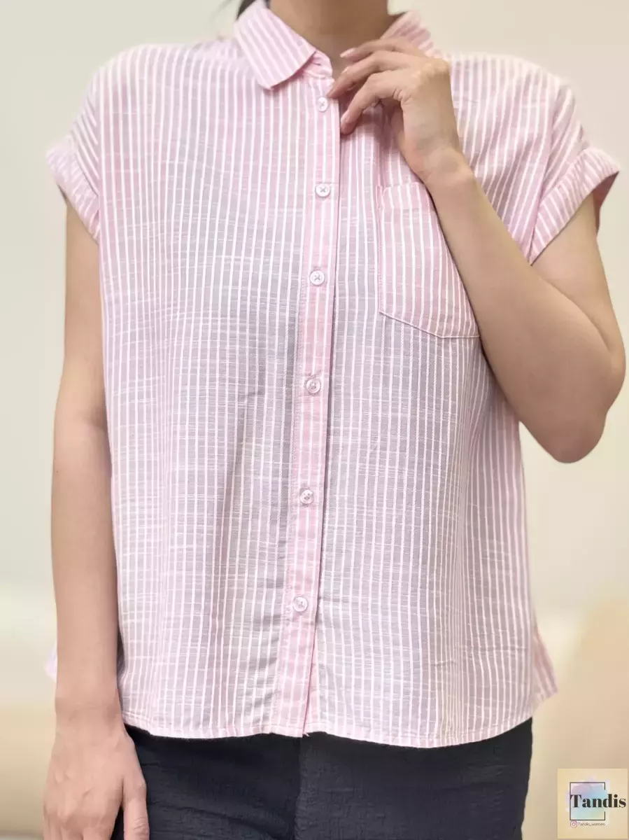 شومیز آستین کوتاه راه راه