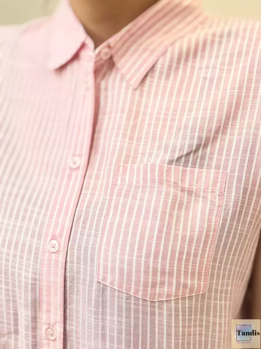 شومیز آستین کوتاه راه راه