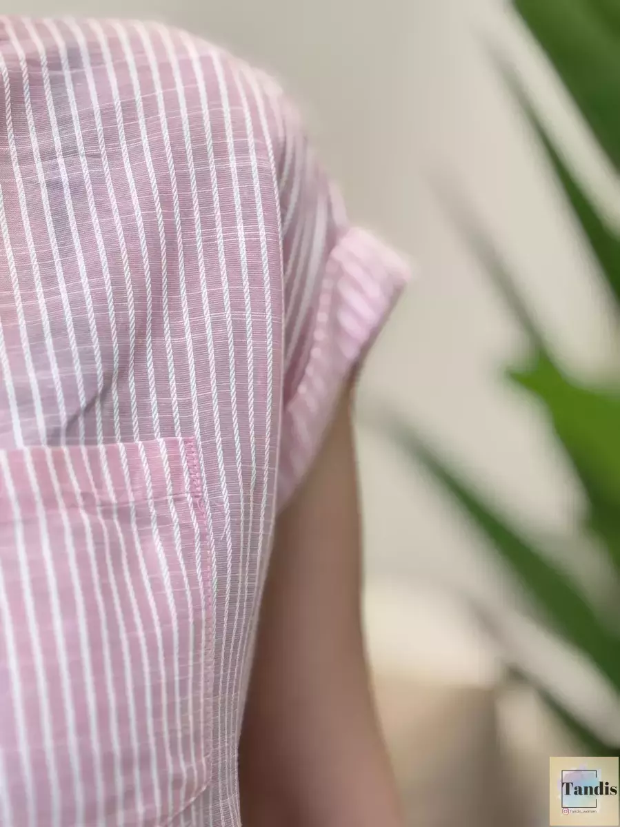 شومیز آستین کوتاه راه راه