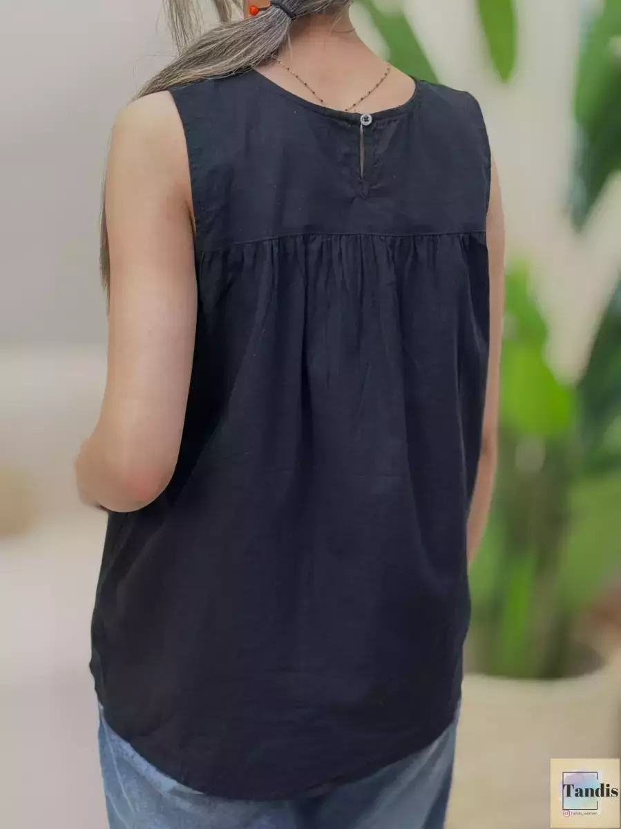 تاپ پشت دکمه(مشکی-سفید)