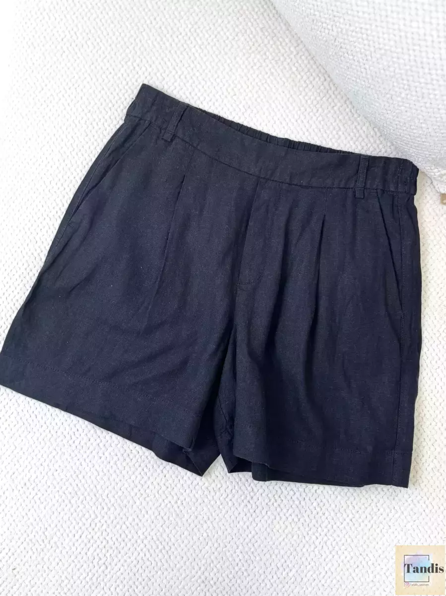 شلوارک لینن کرم و مشکی