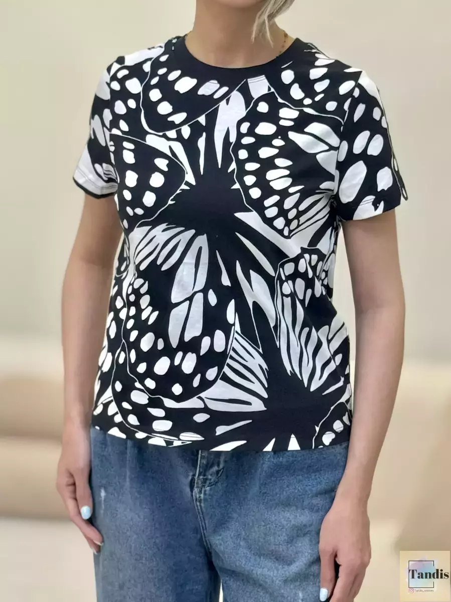 تیشرت باکسی طرحدار (مشکی/سبز)