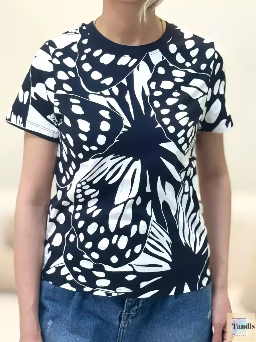 تیشرت باکسی طرحدار (مشکی/سبز)