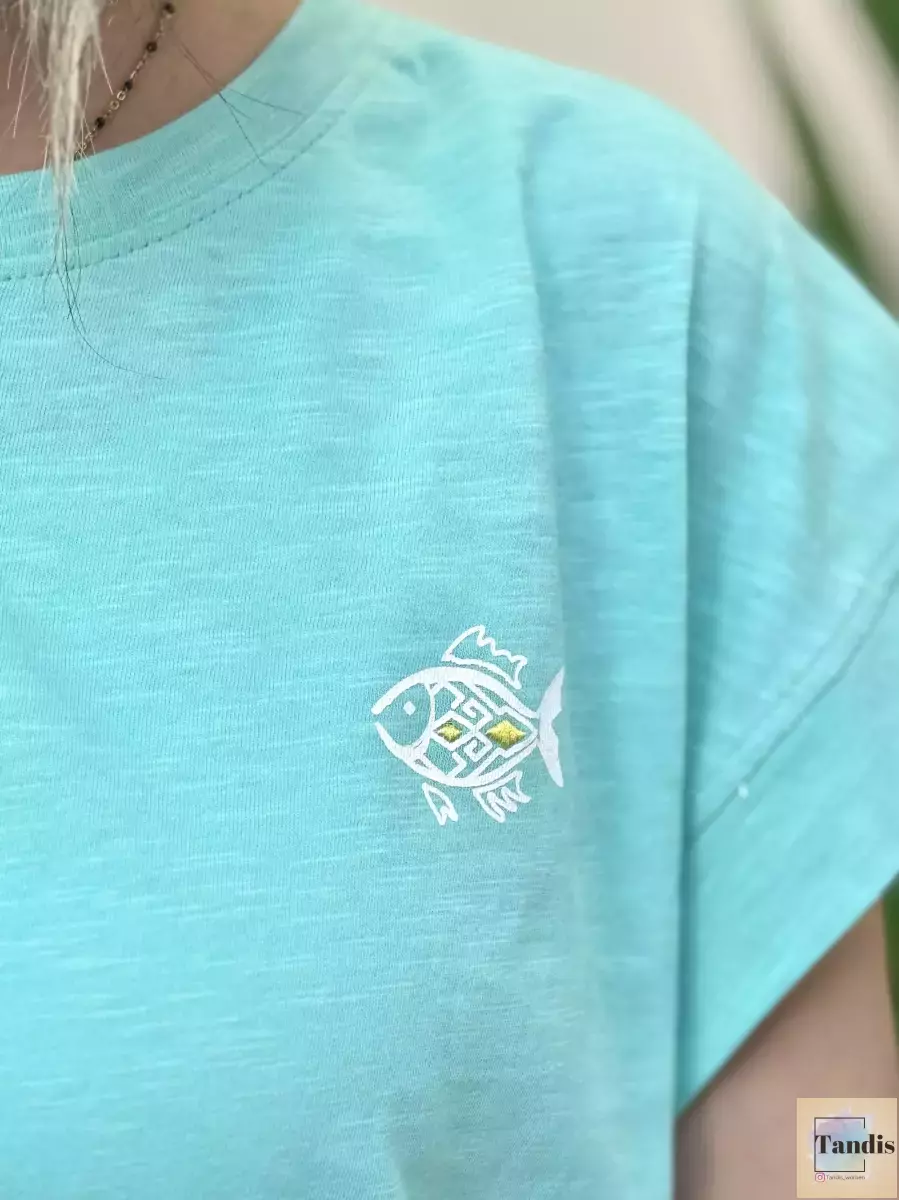 تیشرت آستین سرخود (طرح ماهی)