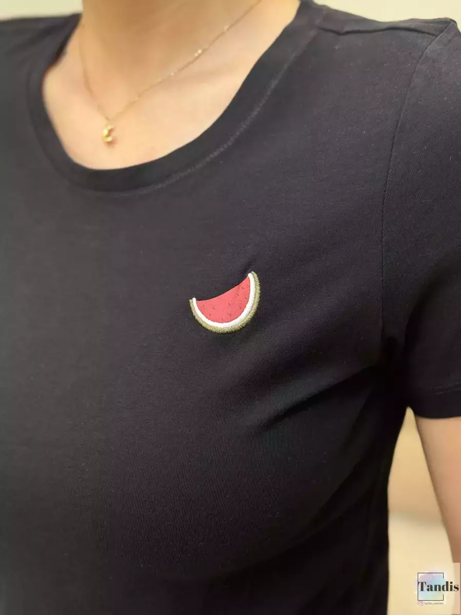 تیشرت گلدوزی شده soliver(مشکی/سفید)